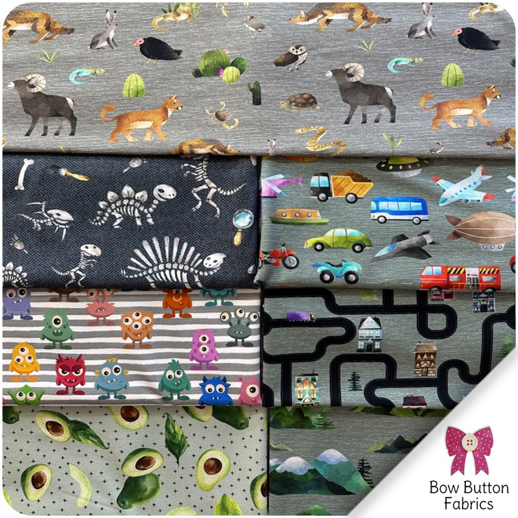 Custom Print Round 232 Bow Button Fabrics