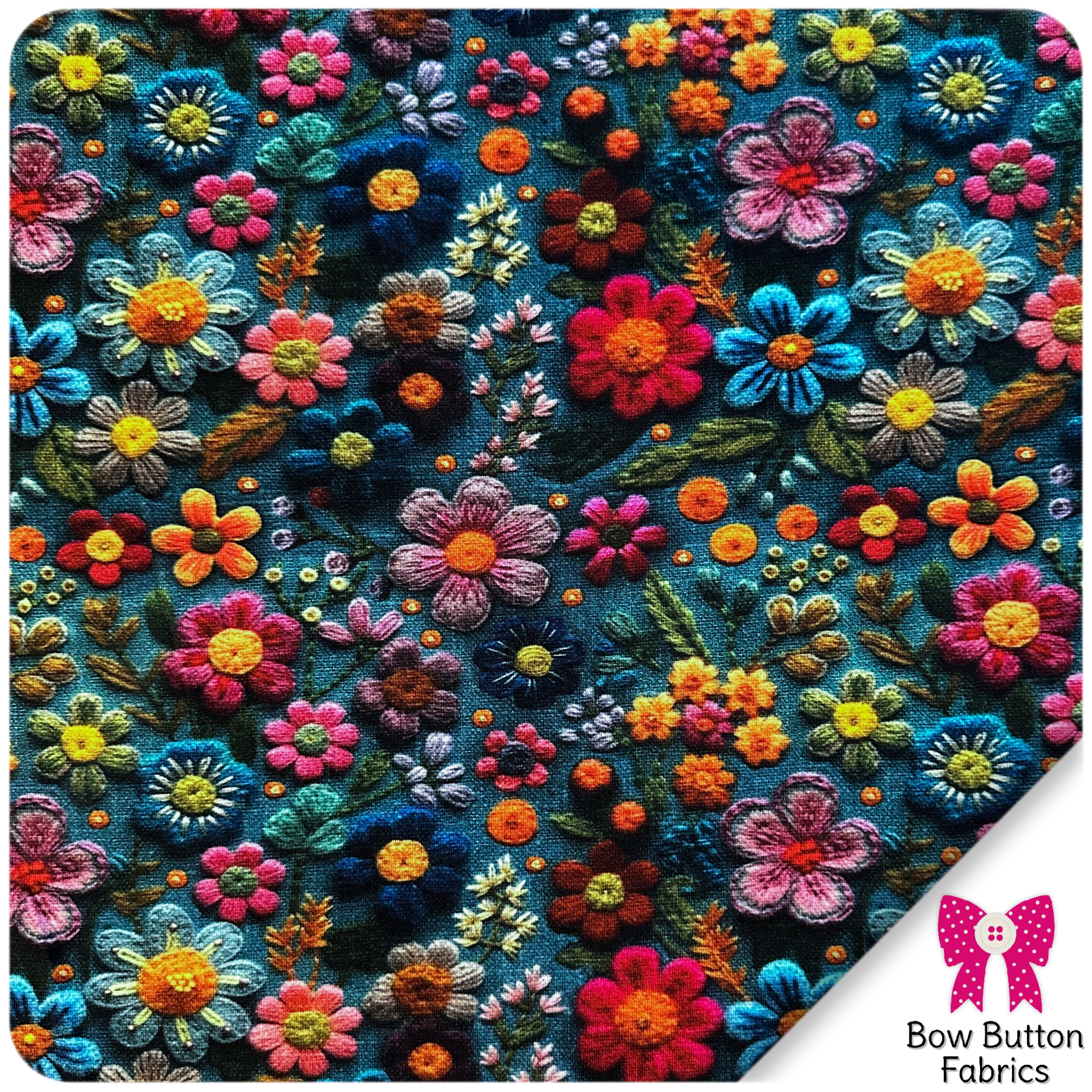 Floral Bow Button Fabrics