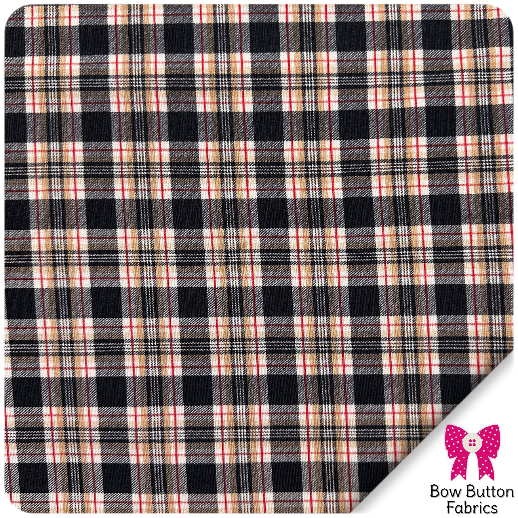 French Terry Prints Bow Button Fabrics