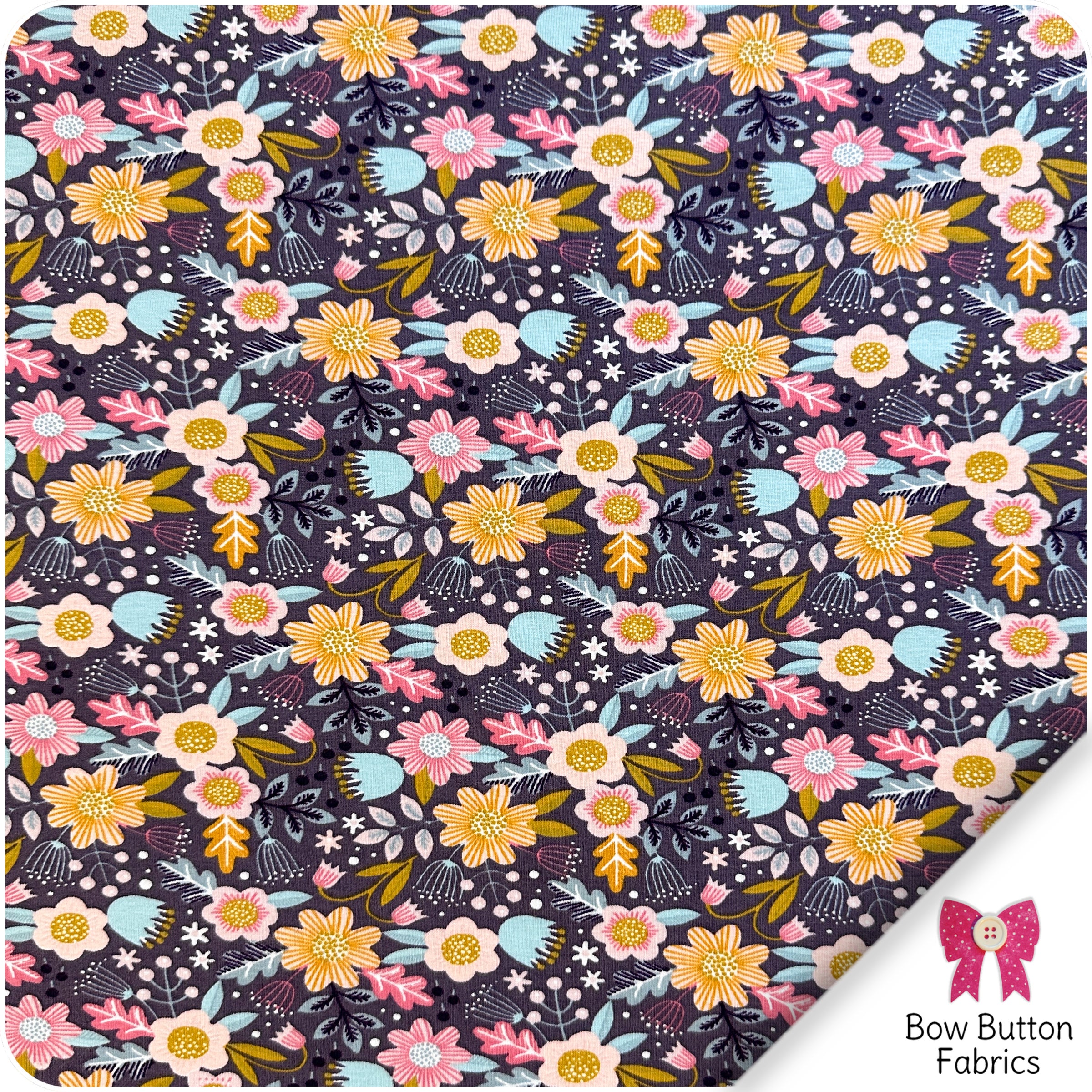 Floral Bow Button Fabrics