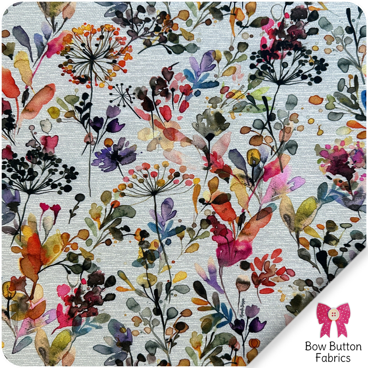 Floral Bow Button Fabrics